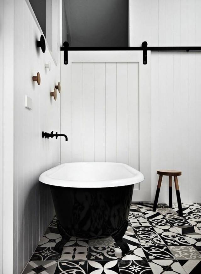 Черно-белая ванная - особенности и секреты применения контрастных цветов (90 фото)