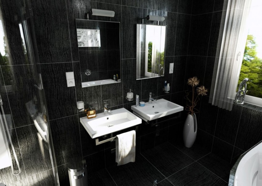 Черно-белая ванная - особенности и секреты применения контрастных цветов (90 фото)