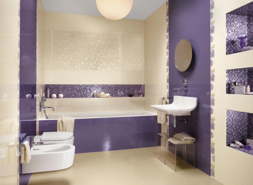 Дизайн плитки в ванной: красивый и оригинальный формат современной плитки (105 фото)