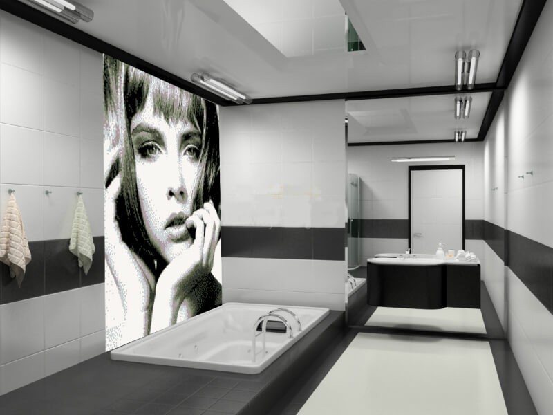 Фотоплитка для ванной - правильная установка модной плитки с реалистичными рисунками (110 фото)