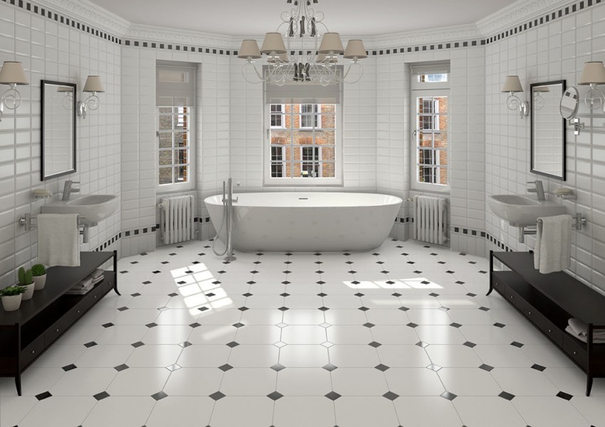 Кафельная плитка для ванной - выбор, обзор особенностей и оптимальных сочетаний (125 фото)