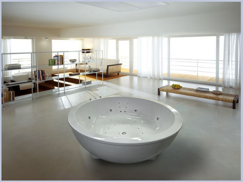 Круглая ванная - полезные советы по применению стильных круглых, полукруглых и овальных вариантов (115 фото)