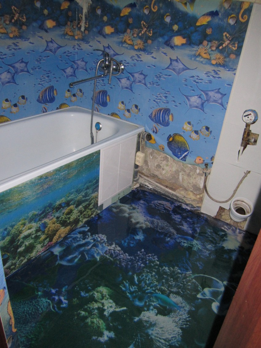 Наливной пол в ванной - варианты применения и технология укладки своими руками (70 фото)