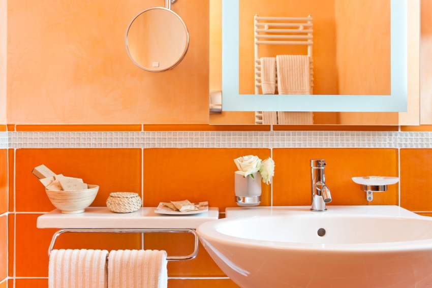 Оранжевая ванная комната - создание позитивного настроения и подбор оптимальных цветовых сочетаний (115 фото-идей)