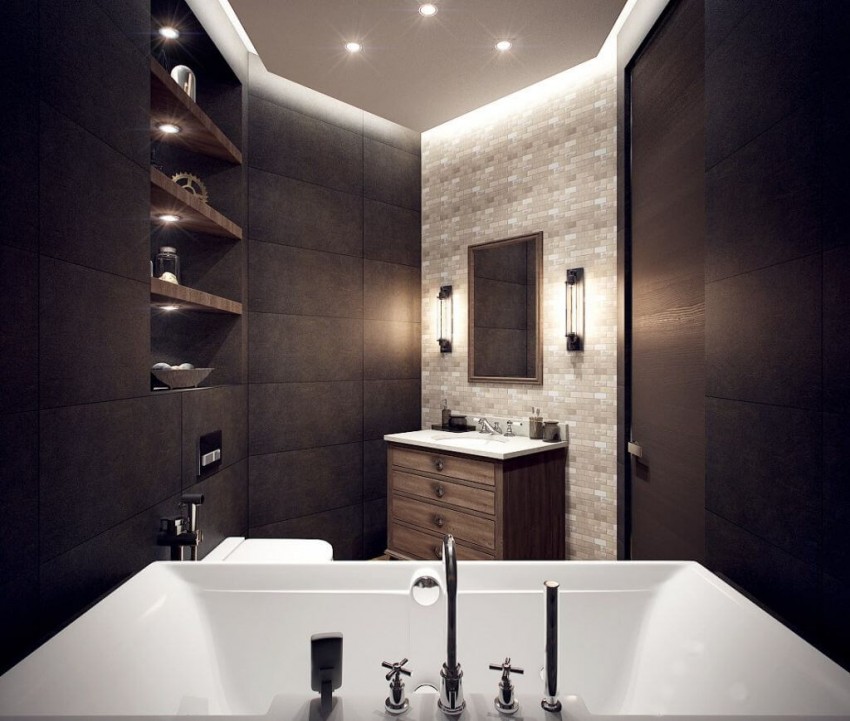 Освещение в ванной - 100 фото секретов мастерства и расчета необходимого светового потока