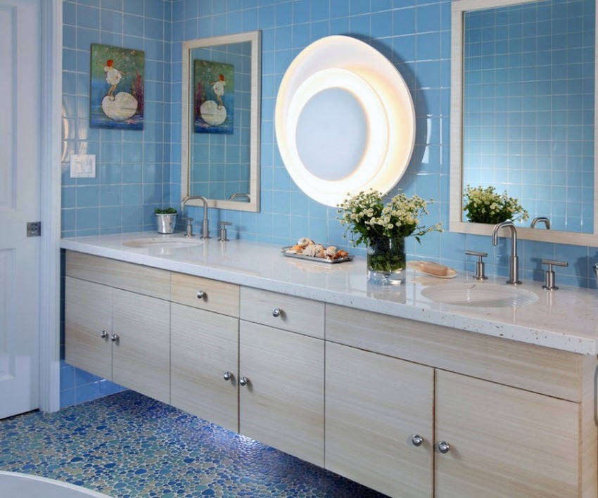 Синяя ванная - 125 фото лучших дизайнов и современных необычных сочетаний