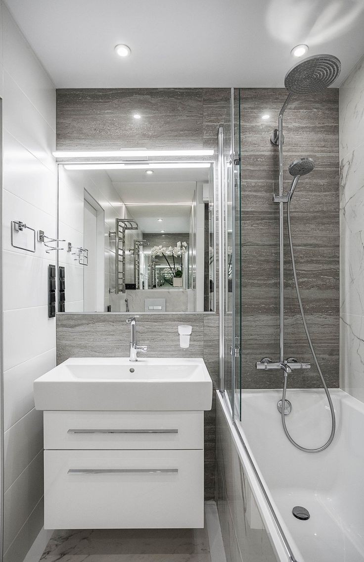 Узкая ванная - использование в дизайне ванной комнаты и правила оформления (110 фото)