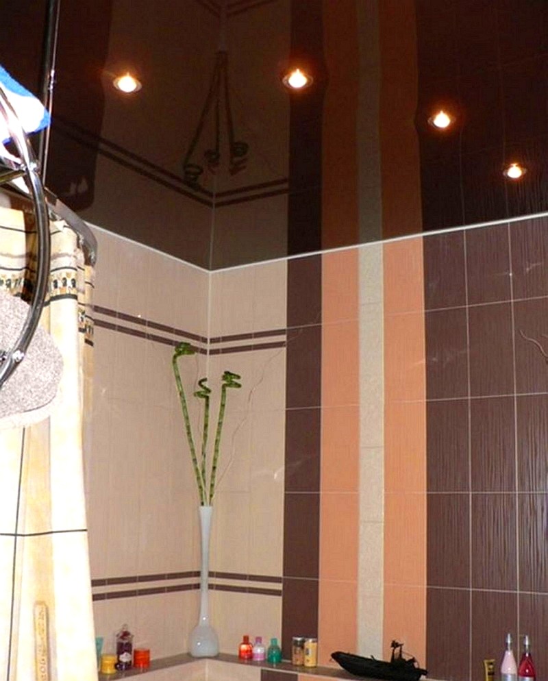 Зеркальный потолок в ванной - технология установки, особенности и виды современных проектов (85 фото)